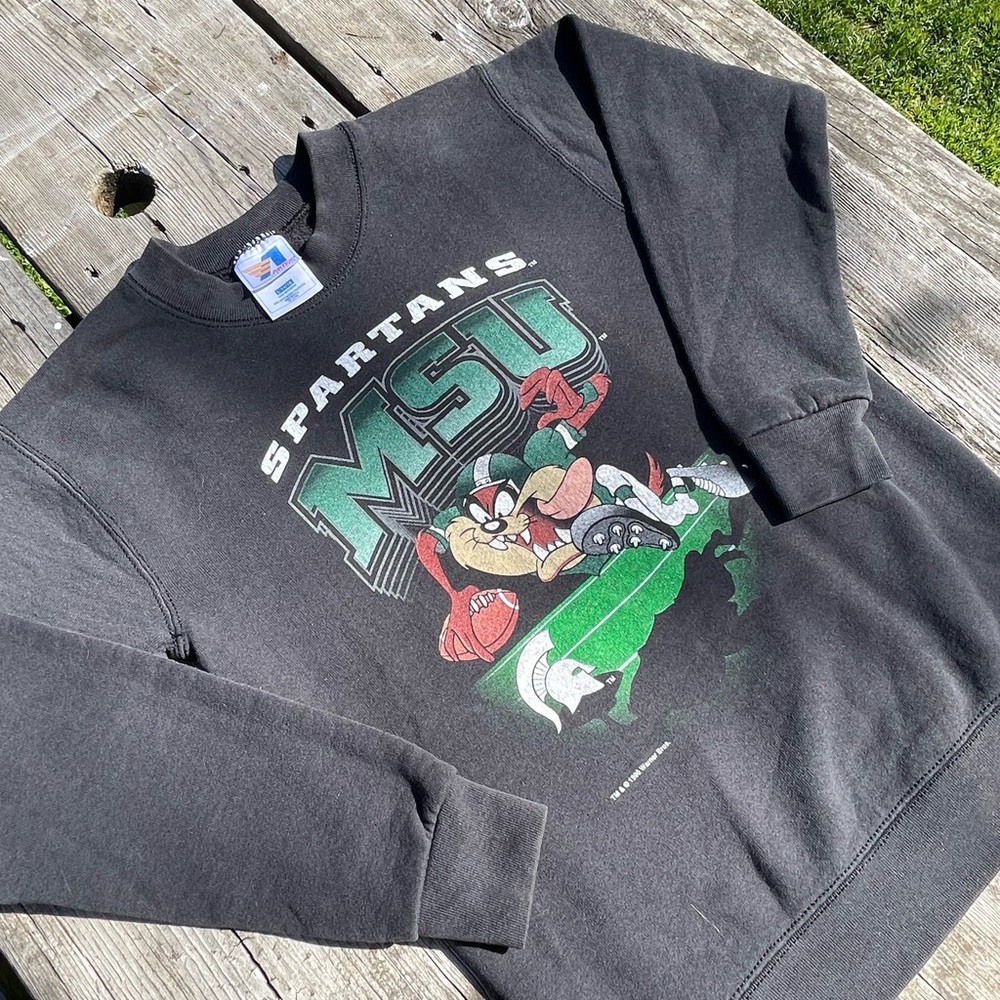 Black MSU x Looney Toones 1996 Spartans Sweater - Picture 3 of 10